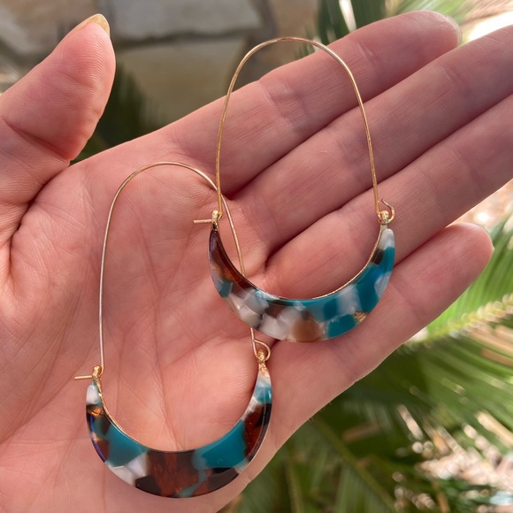 Crescent Hoop Earrings - Picture 2 of 3